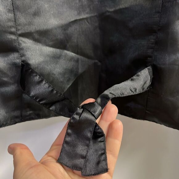 TanTrums Vintage Black Button Up Snowman Tree Snowflake Vest- Large - Picture 13 of 16